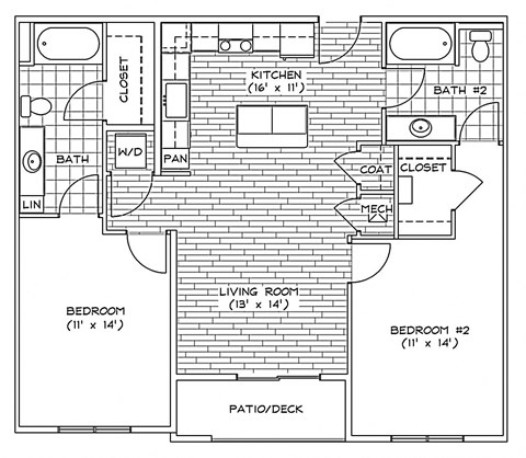 B3 Floor Plan at Piazza on West Pine, Saint Louis, MO